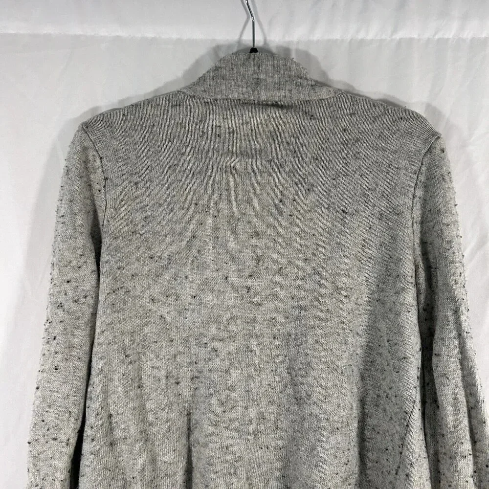 J. Crew Cardigan Women's Small Grey Wool Blend Open Front Long Sleeve
